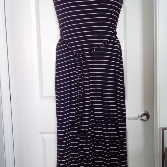 Black Couture Sleeveless Racerback Rope Tie Casual Maxi Dress - Picture 6 of 10